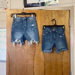 XS & 00 Jean shorts Express and Vervet